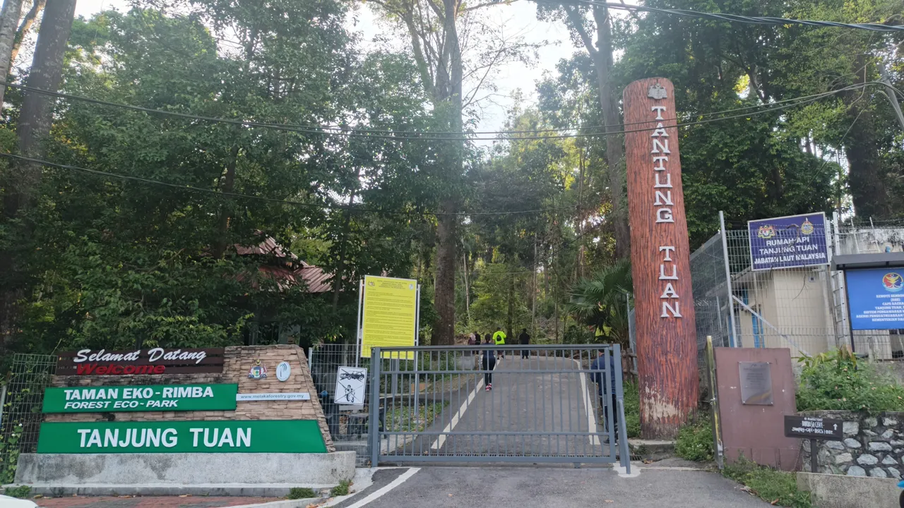 Forest trail entrance at Tanjung Tuan, one of the coastal sites being considered for Melaka's geopark status